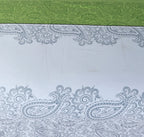 Cotton Sateen Bed Sheet Green Paisley King-30120