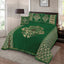 Jacquard Velvet Bed Sheet Set 4 pcs Victorian Forest Green King-40242 RFS
