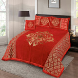 Jacquard Velvet Bed Sheet Set 4 pcs Victorian Red-40236 RFS