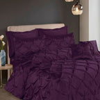 Silk Duvet Cover 8 Pcs Set Pin Tuck Purple-40255 RFS