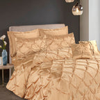 Silk Duvet Cover 8 Pcs Set Pin Tuck Cream-40252 RFS