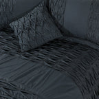 Zigzag Pleated Duvet Cover 8 Pcs Set Gray-40147 RFS