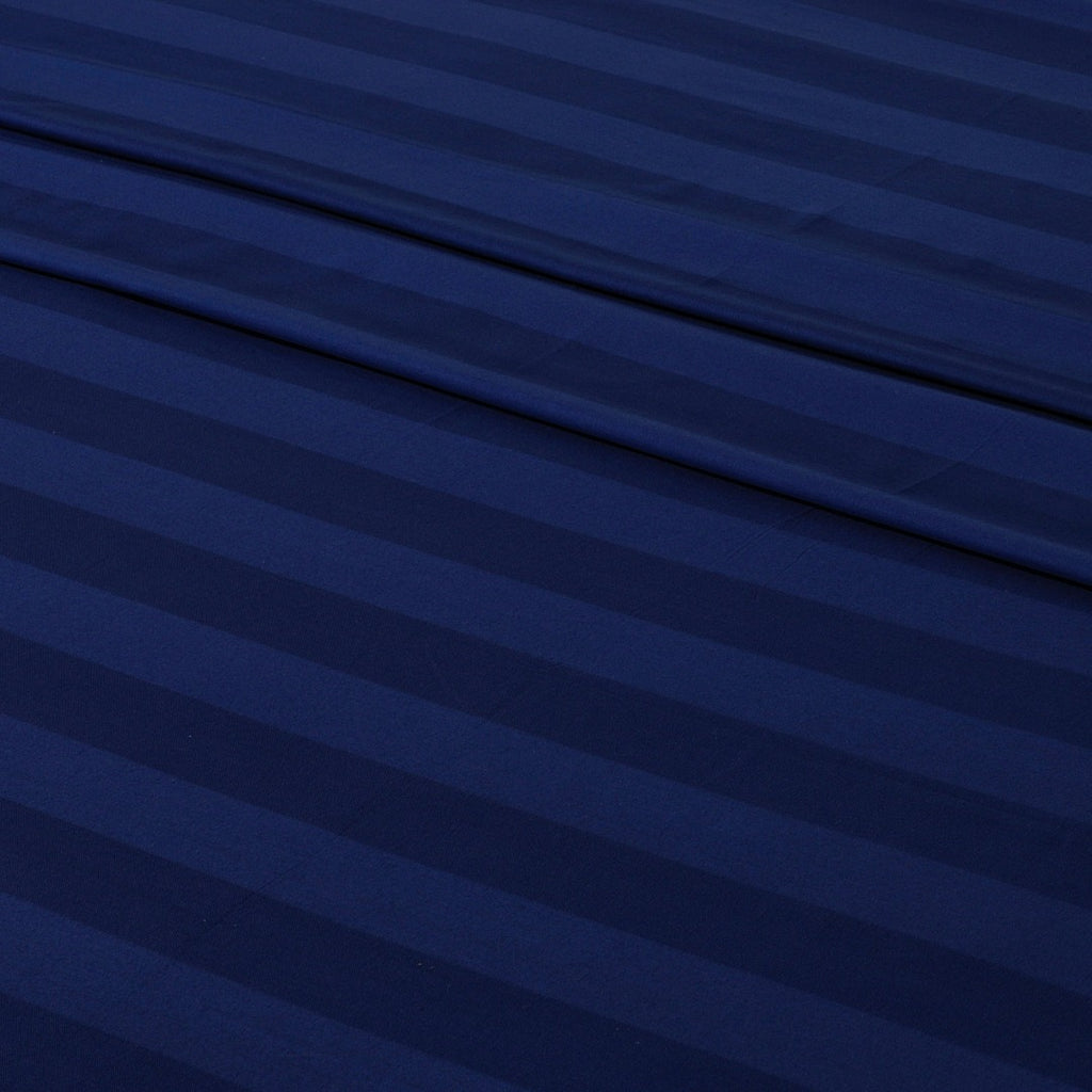 Cotton Sateen Stripe Bed Sheet 5 Pcs Set Medieval Blue-40162