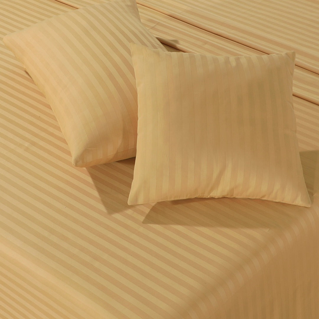 Cotton Sateen Stripe Bed Sheet Set Comsilk-40165