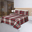 Yarn Dyed Cotton Bed Sheet 3 Pcs Set Red Green Plaid-30177