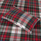 Yarn Dyed Cotton Bed Sheet 3 Pcs Set Red Green Plaid-30177