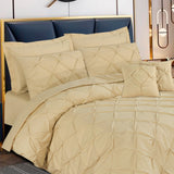 Pin Tuck Duvet Set 3 Pcs Beige-40179 RFS