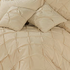 Pin Tuck Duvet Set 8 Pcs Beige-40179 RFS