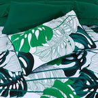 Quilt Cover Set Green & White Floral-30144