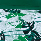 Quilt Cover Set Green & White Floral-30144