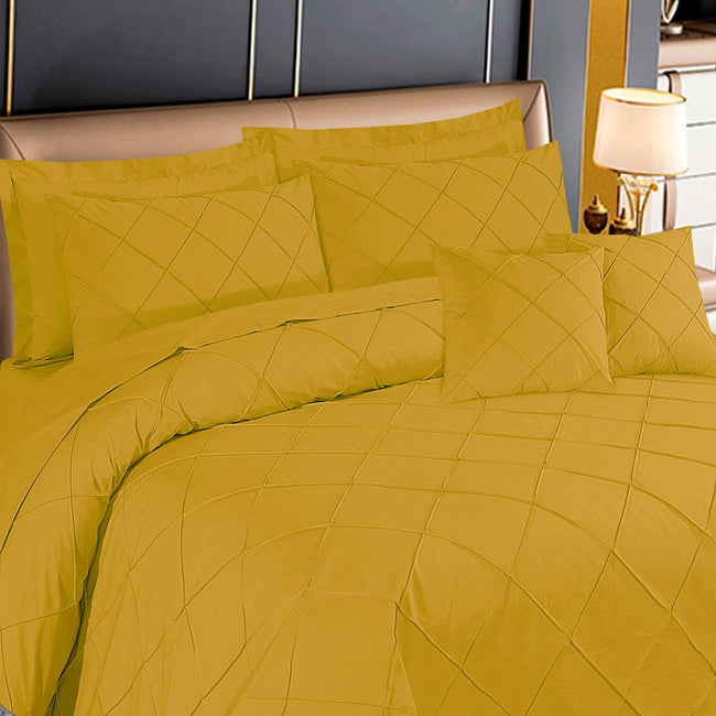 Diagonal Pleated Duvet Cover Set 8 Pcs Tawny Olive-40154 RFS Main Image