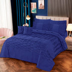 Zigzag Pleated Duvet Cover 8 Pcs  Set Royal-40138 RFS
