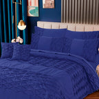 Zigzag Pleated Duvet Cover 8 Pcs  Set Royal-40138 RFS