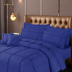 Square Pleated Duvet Cover 8 Pcs Set Royal-40171 RFS