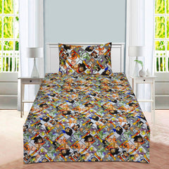Cartoon Character Bed Sheet Dragon_B Single-30163