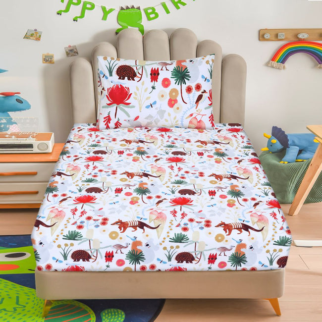 Cartoon Character Fitted Sheet Mushroom City Single-30193 Hover Image