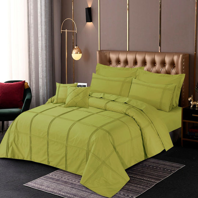 Square Pleated Duvet Cover 8 Pcs Set Oasis-40174 (Limited Stock) Hover Image