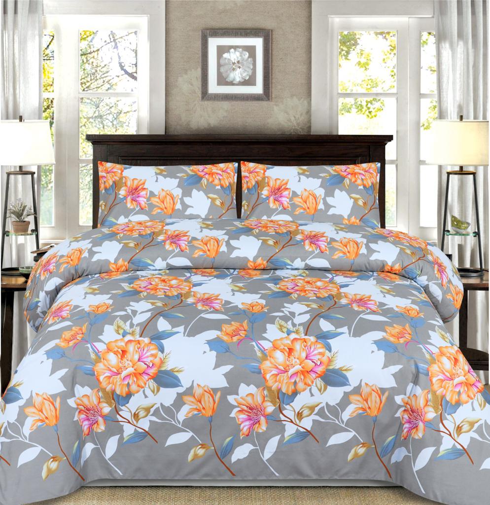 Micro Fiber Bed Sheet Orange Tropical-30231