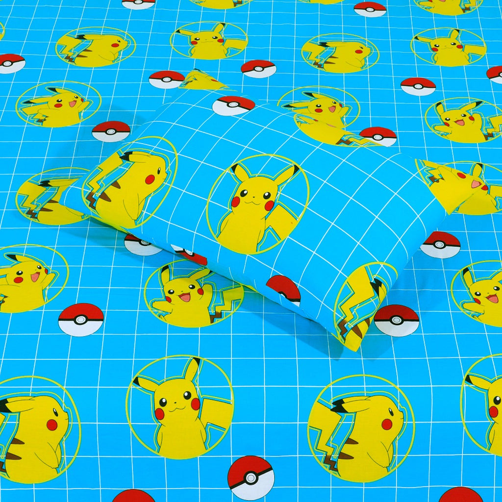 Cartoon Character Bed Sheet Pikachu Single-30188