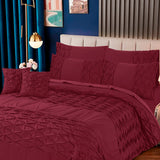 Zigzag Pleated Quilt Cover Set Rio Red-40135 RFS