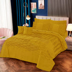 Zigzag Pleated Duvet Cover 8 Pcs Set Tawny Olive-40140 RFS