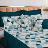 Cotton Duck Frill Bed Sheet 8 Pcs Set Triangles-30176 RFS