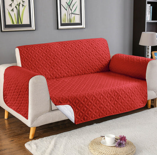 Ultrasonic Microfiber Sofa Cover Red-RFS