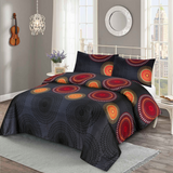 Comforter Set Cotton Sateen Red Circle-30121