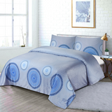 Cotton Sateen Bed Sheet Navy Circle Single-30112