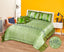 Silk Quilted Frilled Bed Sheet 5 Pcs Set Green King-50152 OS