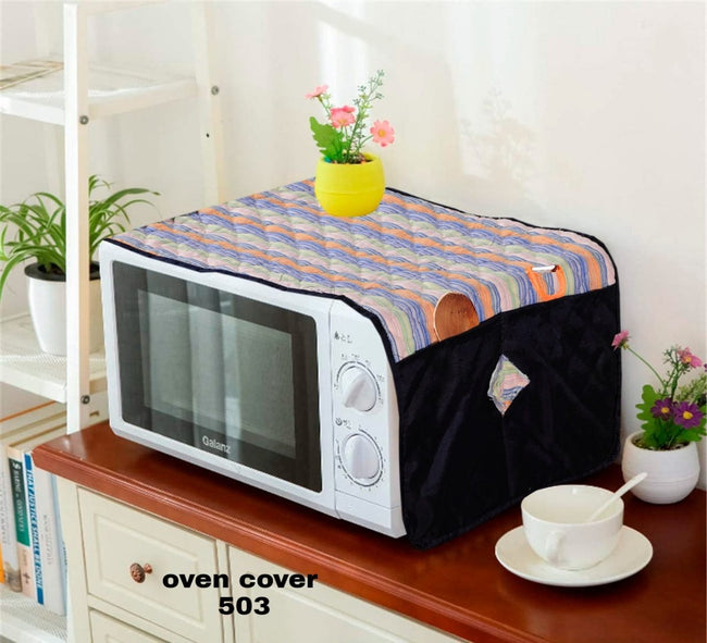 Quilted Microwave Oven Cover black-OC2 Hover Image
