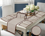 14 Pcs Quilted Table Runner Set Beige-1533 OS