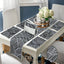 14 Pcs Quilted Table Runner Set Gray Leaves-1524