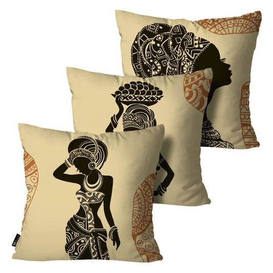 African Cushion Beige (Pack Of 3) - CC - 67A - Lotus