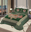 Jacquard Velvet Bed Sheet Set 4 pcs Butterfly  Forest Green King-40228 RFS