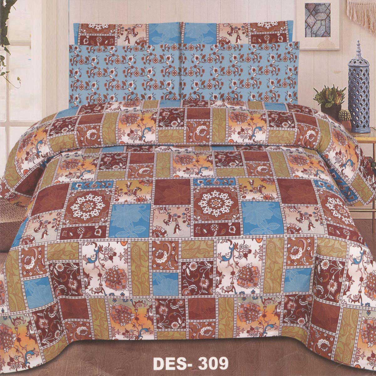 Bed Sheet Set PC King D - 309 - Lotus
