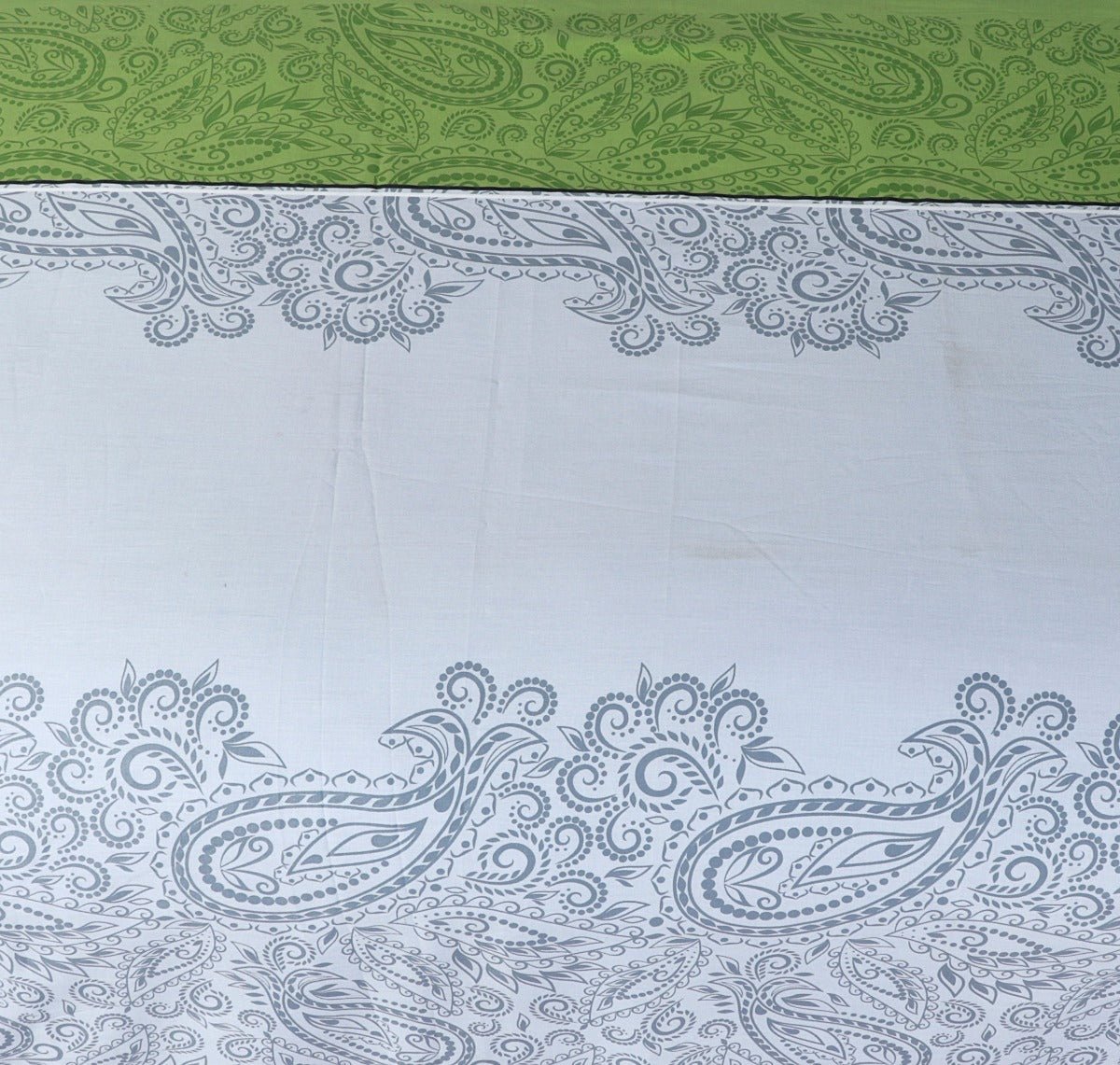 Cotton Sateen Bed Sheet Green Paisley King - 30120 - Lotus