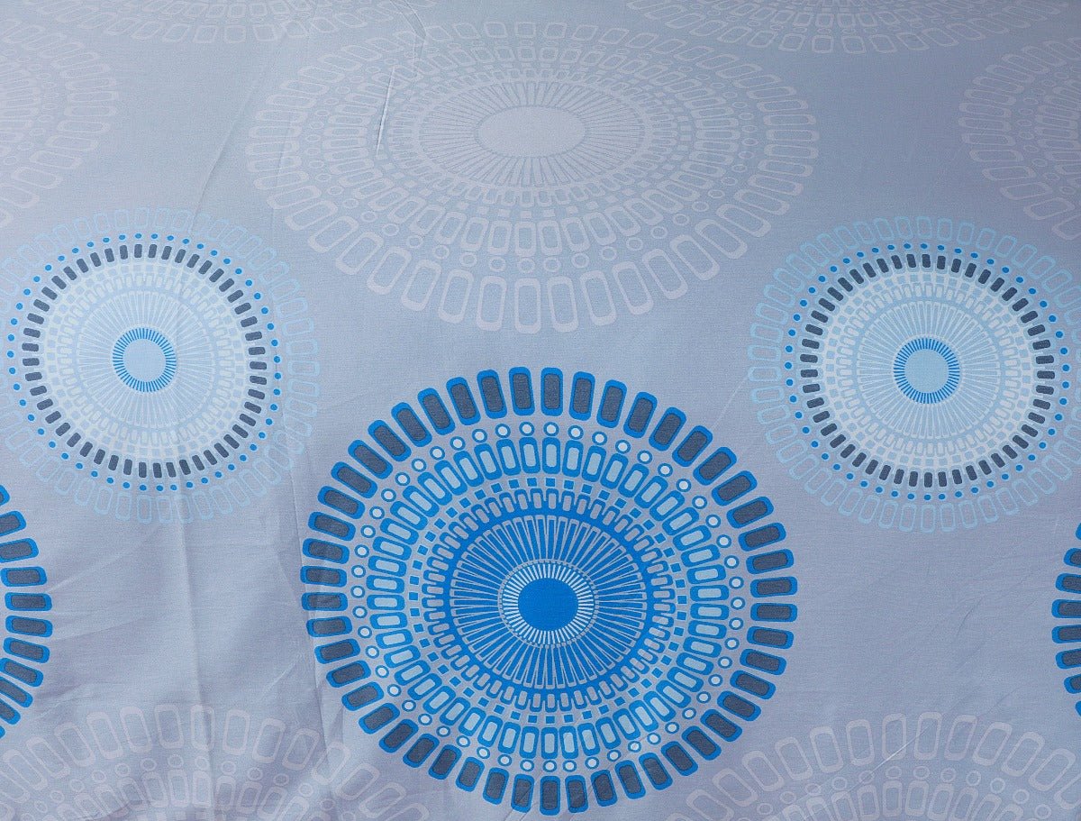 Cotton Sateen Bed Sheet Navy Circle Single - 30112 - Lotus