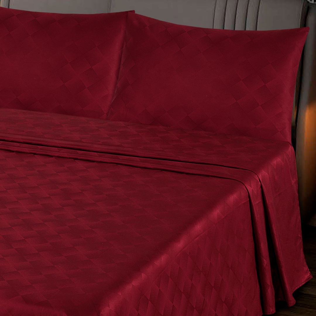 Cotton Sateen Bed Sheet Set Chili Pepper Diagonal Square - 40145 - Lotus