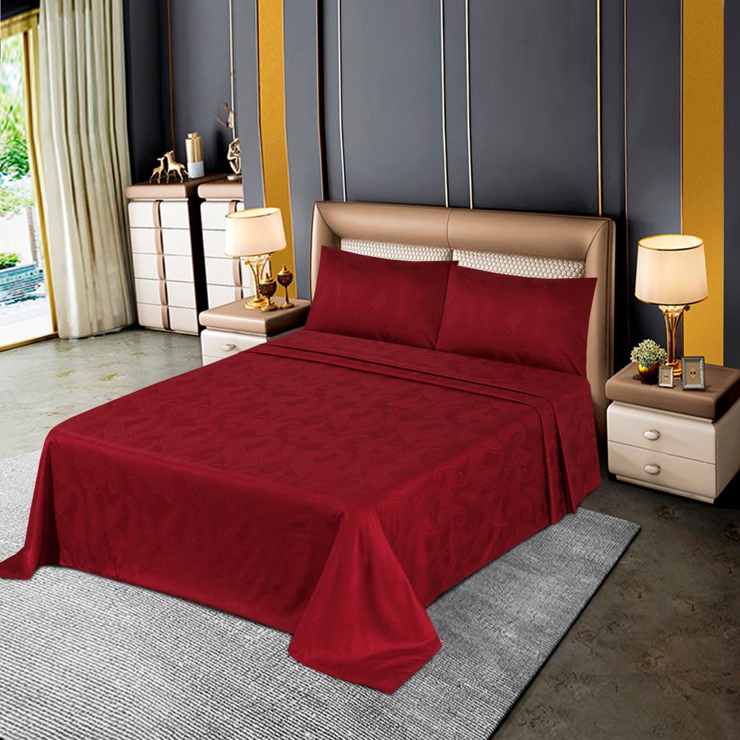 Cotton Sateen Bed Sheet Set Chili Pepper Paisley - 40146 - Lotus