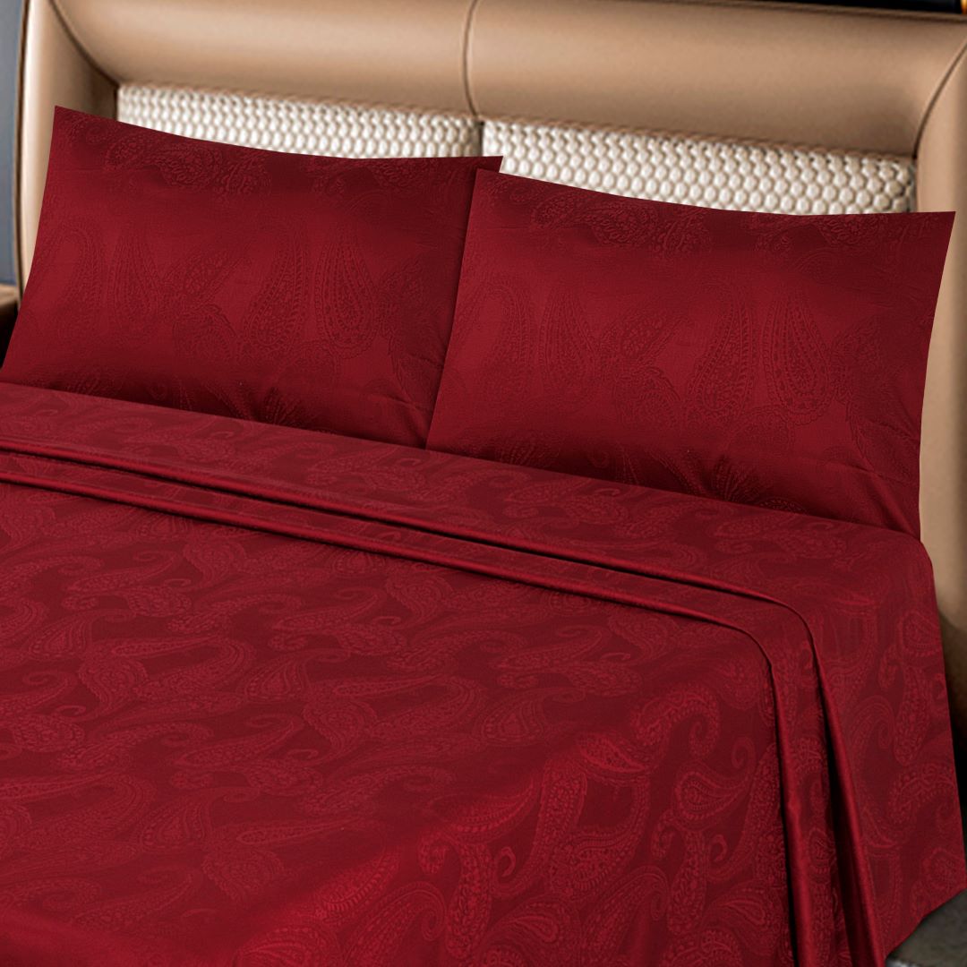 Cotton Sateen Bed Sheet Set Chili Pepper Paisley - 40146 - Lotus