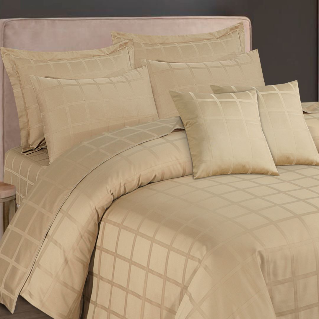 Cotton Sateen Quilt Cover Set 8 Pcs Square Boulder - 40141 - Lotus