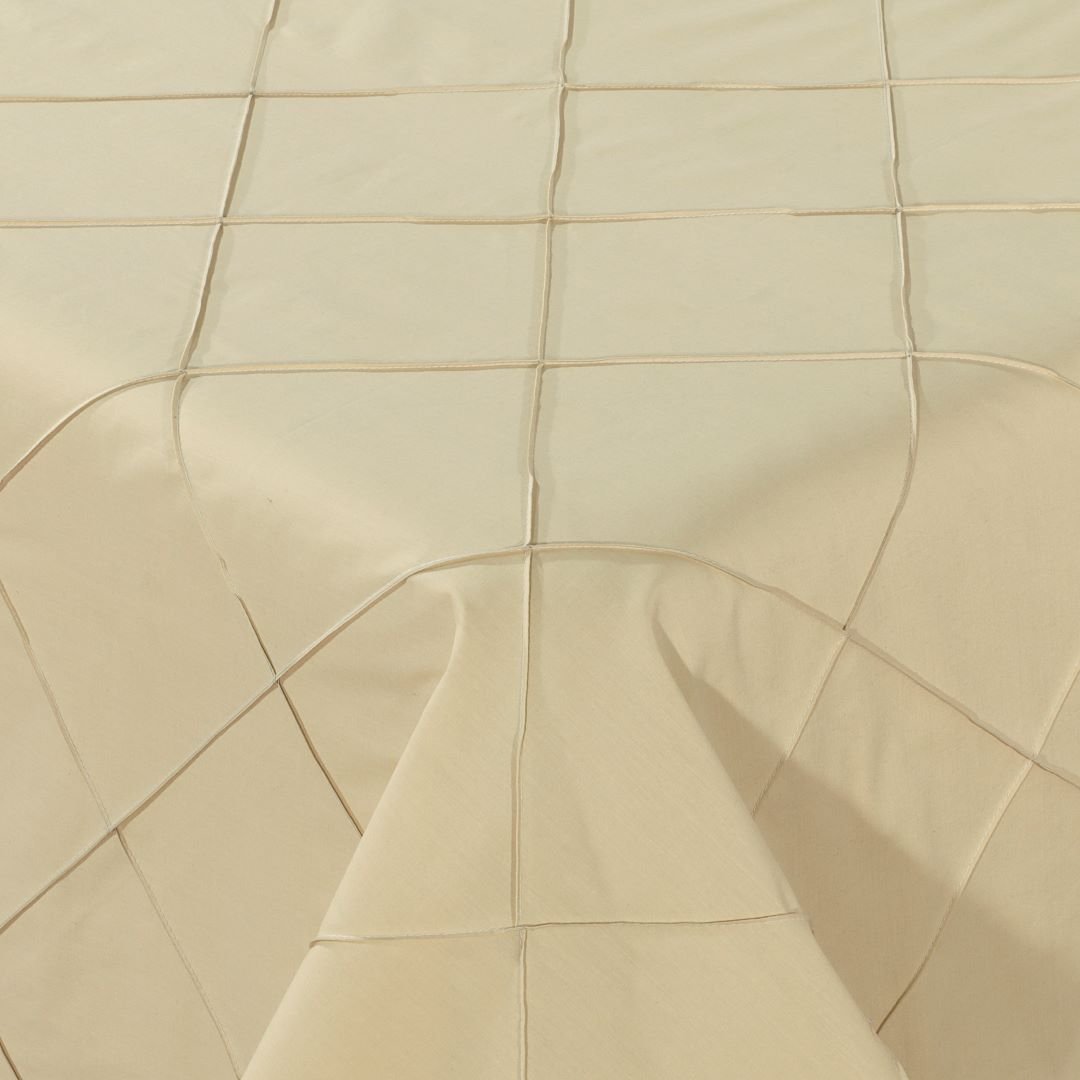 Diagonal Pleated Bed Sheet Set Beige - 40164 RFS - Lotus