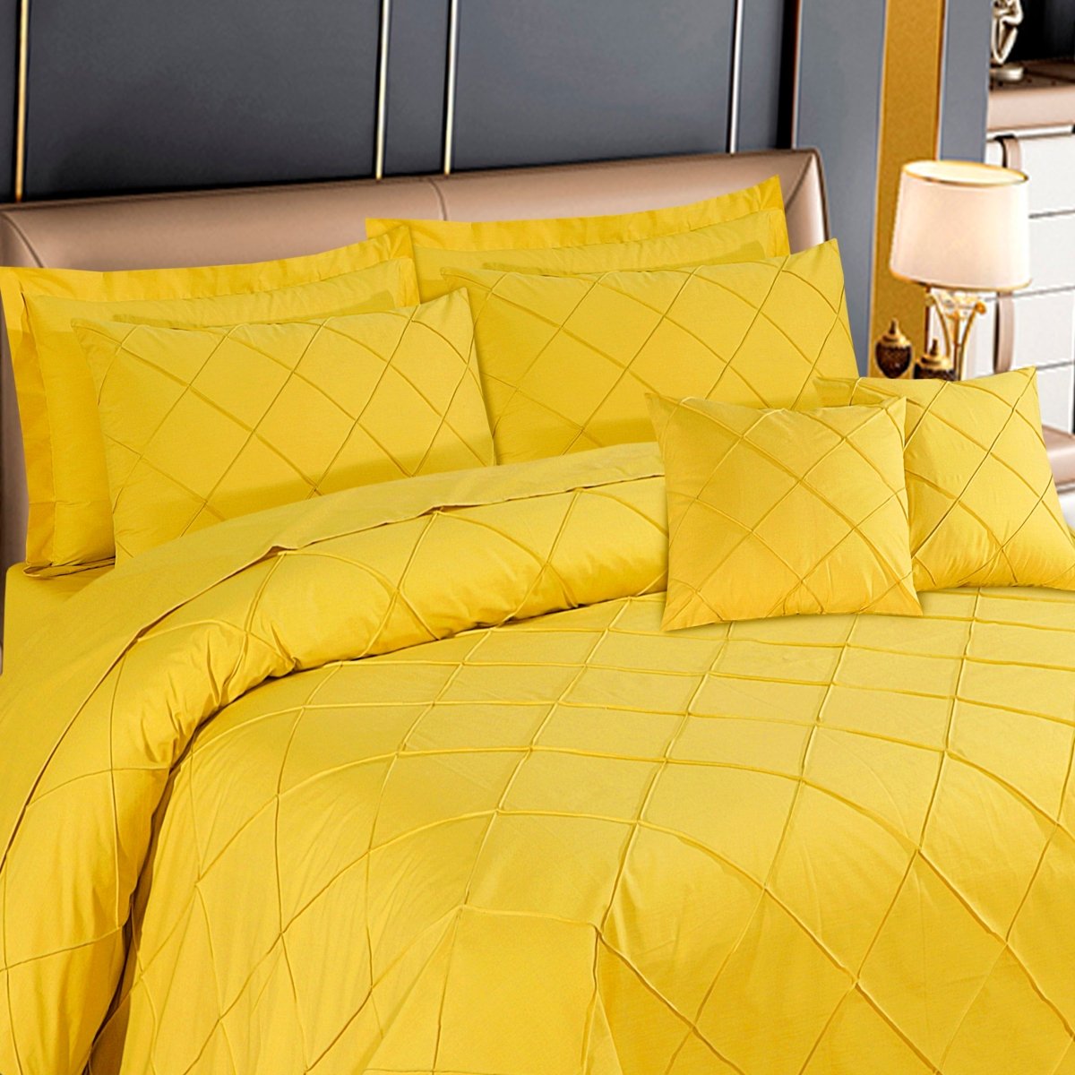 Diagonal Pleated Quilt Cover Set 8 Pcs Dandelion - 40157 RFS - Lotus