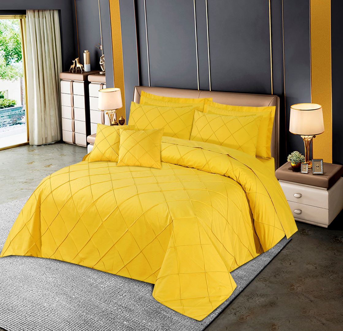 Diagonal Pleated Quilt Cover Set 8 Pcs Dandelion - 40157 RFS - Lotus