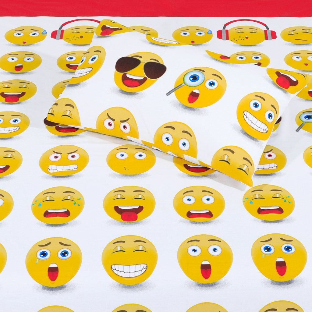 Cartoon Character Bed Sheet Emogies Single-30194