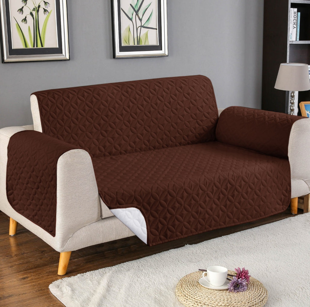 Ultrasonic Microfiber Sofa Cover Dark Brown-204 RFS