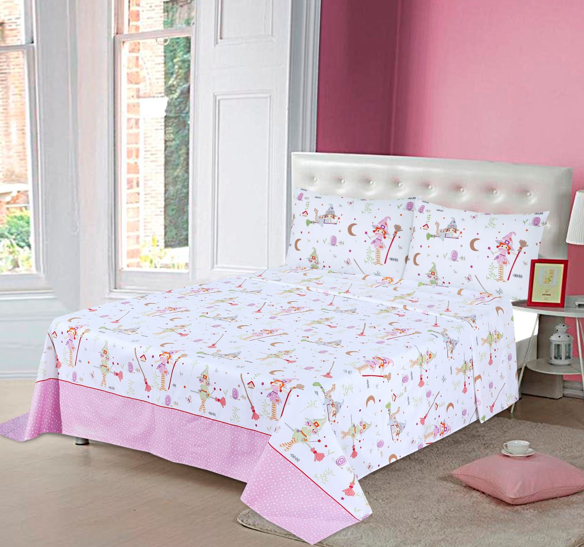 Cartoon Character Bed Sheet Fairy Garden Single-30160