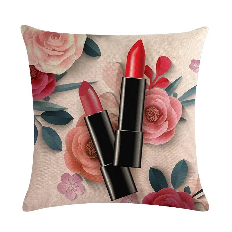 Flower Lipstick Bottle Makeup Cushion Covers (Pack Of 6) - CC - 59 Filling - Lotus