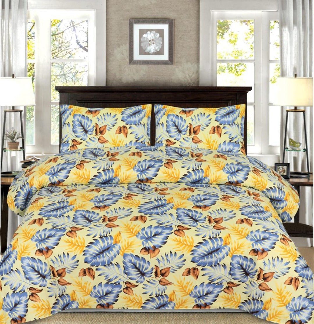 Micro Fiber Bed Sheet Palm Leaves King - 30226 - Lotus